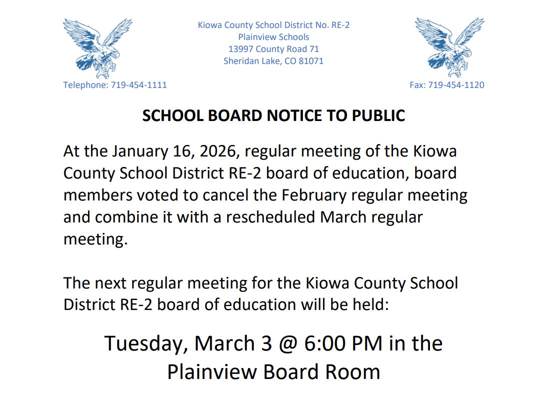 School Board Notice to Public
